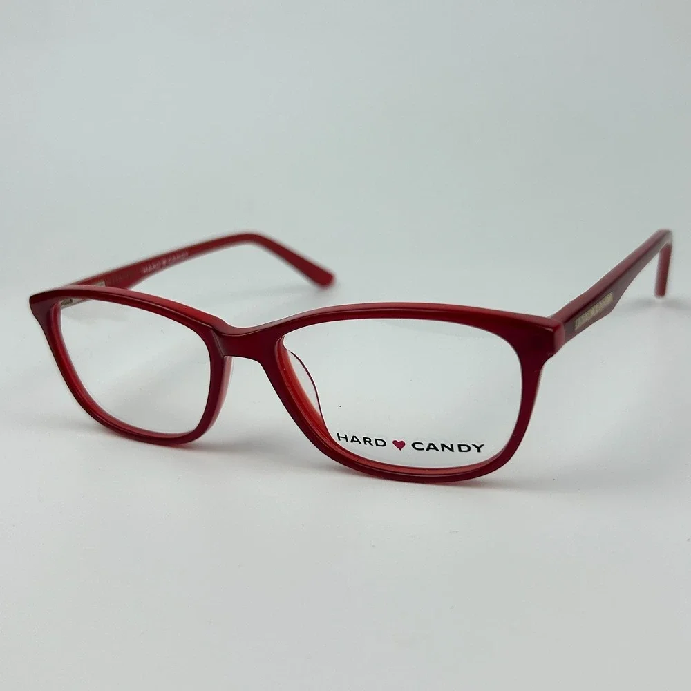 Hard Candy HC39 Womens Eyeglasses Frame Red Plastic Full Rim 53-16-135 mm